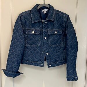 Cropped Quilted Blue Jean Jacket size XS